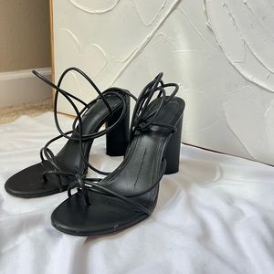Black Gianni Bini Lace Up Heels